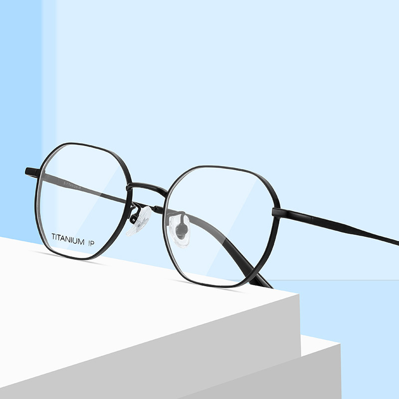 Pure titanium small box Eye frames men and women height myopia glasses ultralight small face can be matched with small frame students