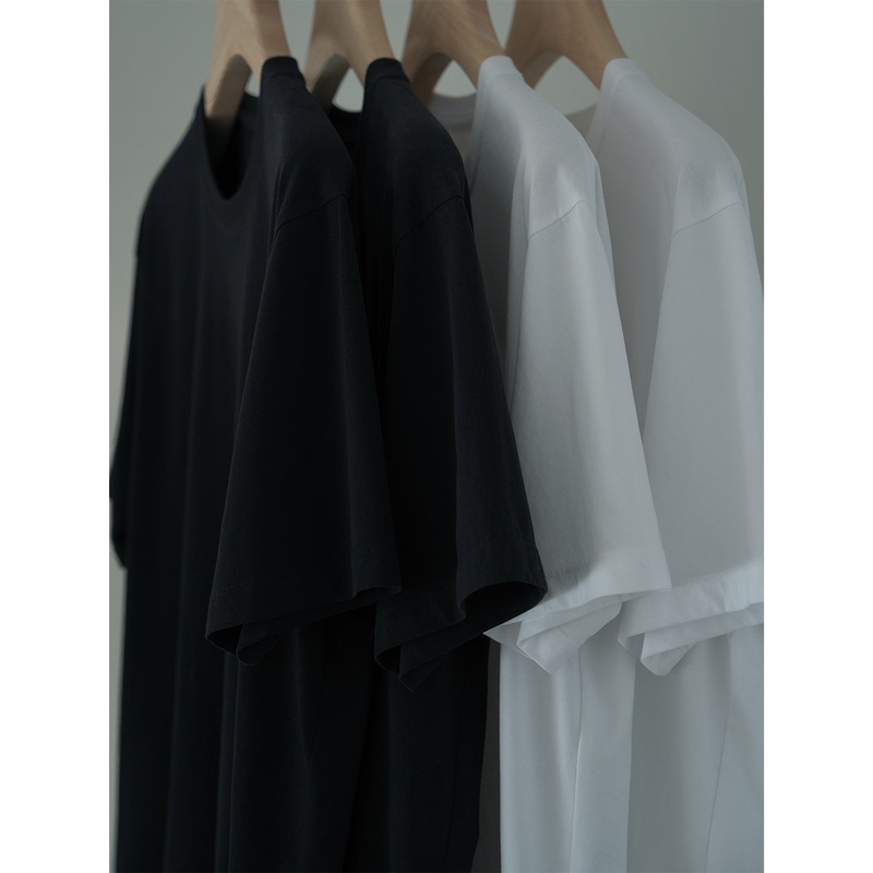 Ma·Fu "Summer Tee" Classic Black and White, Soft and Skin-Friendly, High-End Feel, Short-Sleeve T-Shirt Two-Pack