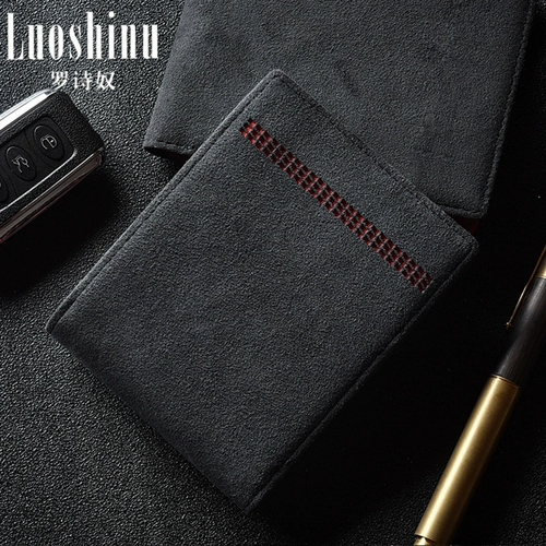 罗诗奴 Бумажник, трендовая фоторамка, короткий универсальный картхолдер подходит для мужчин и женщин, из натуральной кожи