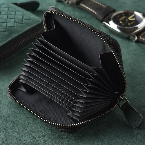 罗诗奴 Мужской плетеный вместительный и большой картхолдер, кошелек, из натуральной кожи