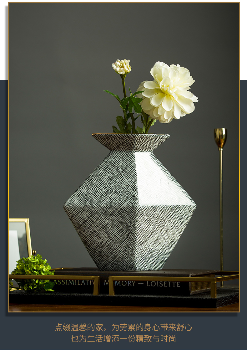 I geometry creative contracted ceramic vase furnishing articles sitting room arranging flowers, dried flowers, table household soft adornment