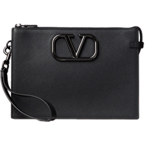 (Online Exclusive) VALENTINO Mens VLOGO SIGNATURE Calfskin Clutch