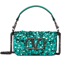 (End of Season Offer) Valentino VALENTINO Womens LOCO Small 3D Embroidered Handbag Chain Bag