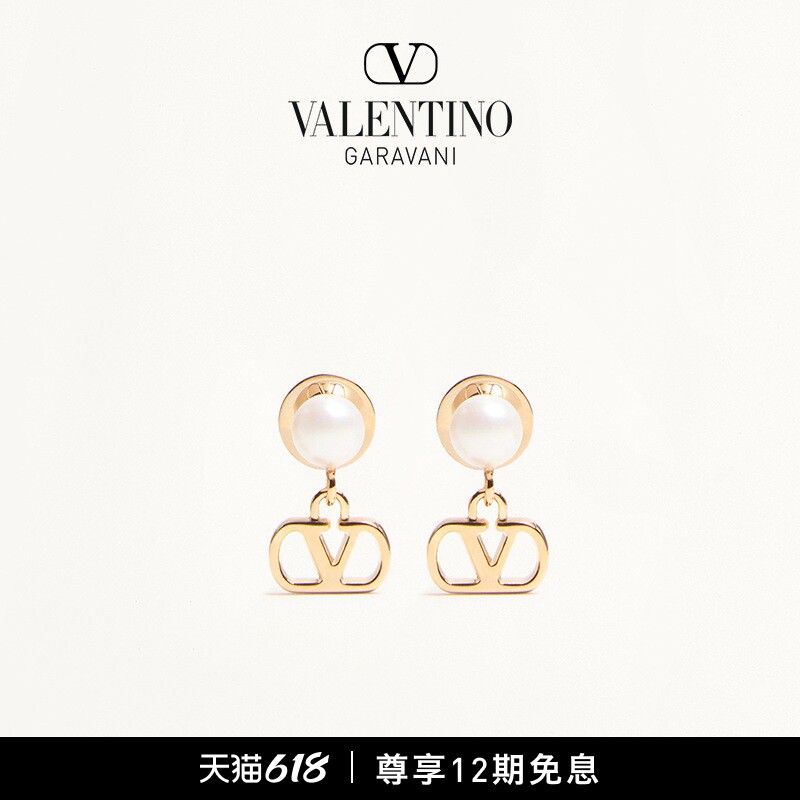 [Беспроцентная рассылка на 6 выпусков] ФИРМЕННЫЕ МЕТАЛЛИЧЕСКИЕ СЕРЬГИ VALENTINO VALENTINO LADIES VLOGO Изображение 1