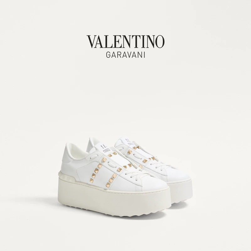 [24-й выпуск без процентов] Valentino Ms. Rockstud без названия маленькие белые туфли