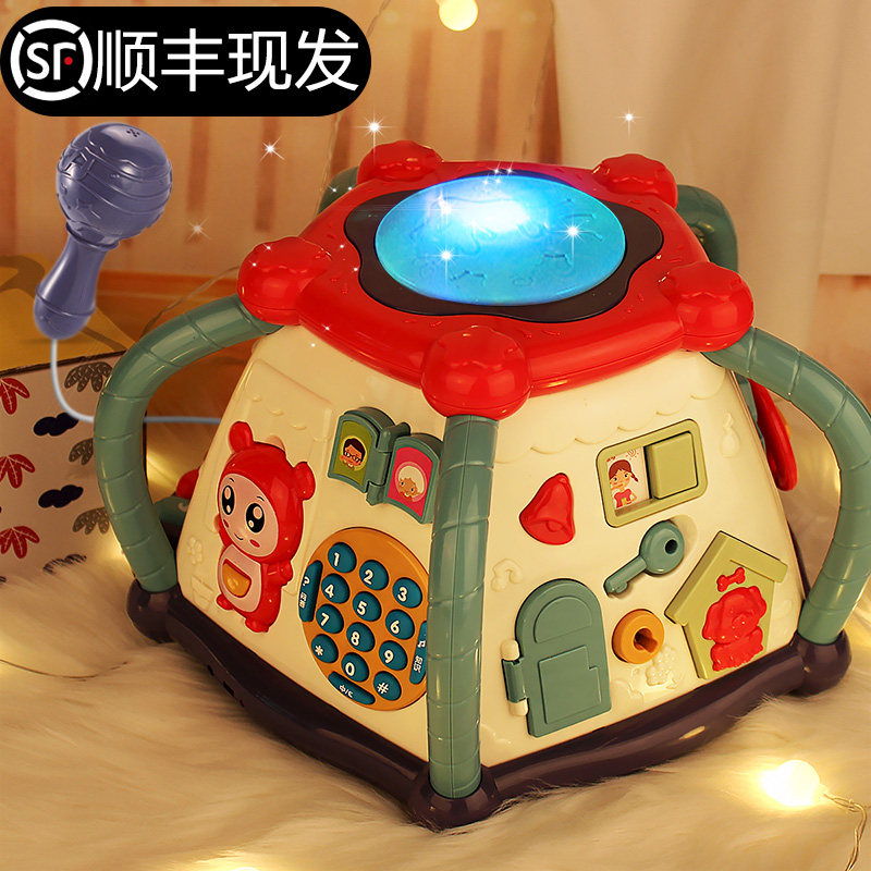 Music Pat drum children's hand beat drum baby rechargeable hexahedron educational toy baby 0-1 years 3-6 months