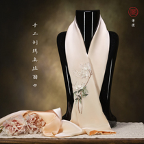 Xiang Chuanli Western Style Silk Scarf Hunan Embroidery Mulberry Silk Hand Embroidery Embroidery Silk Scarf Shawl Gift Box Craft Gift