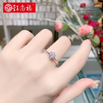 Yu Shang s925 sterling silver 1 karat six-claw diamond fashion network red same temperament ring for women Valentines Day