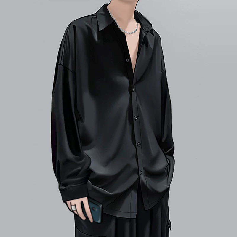 Trend silk thin shirt for leisure, oversize