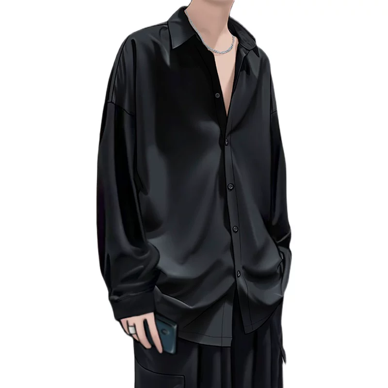 Trend silk thin shirt for leisure, oversize