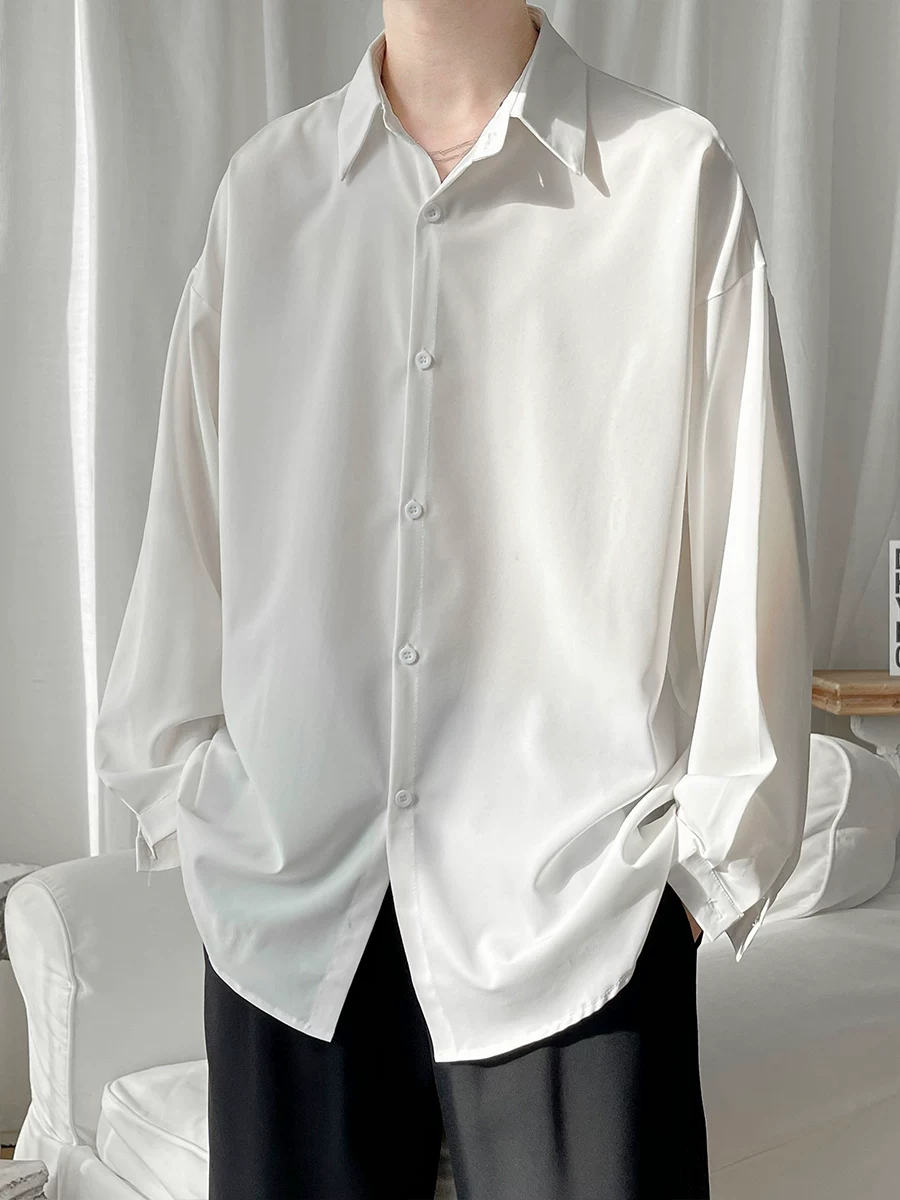 Trend silk thin shirt for leisure, oversize