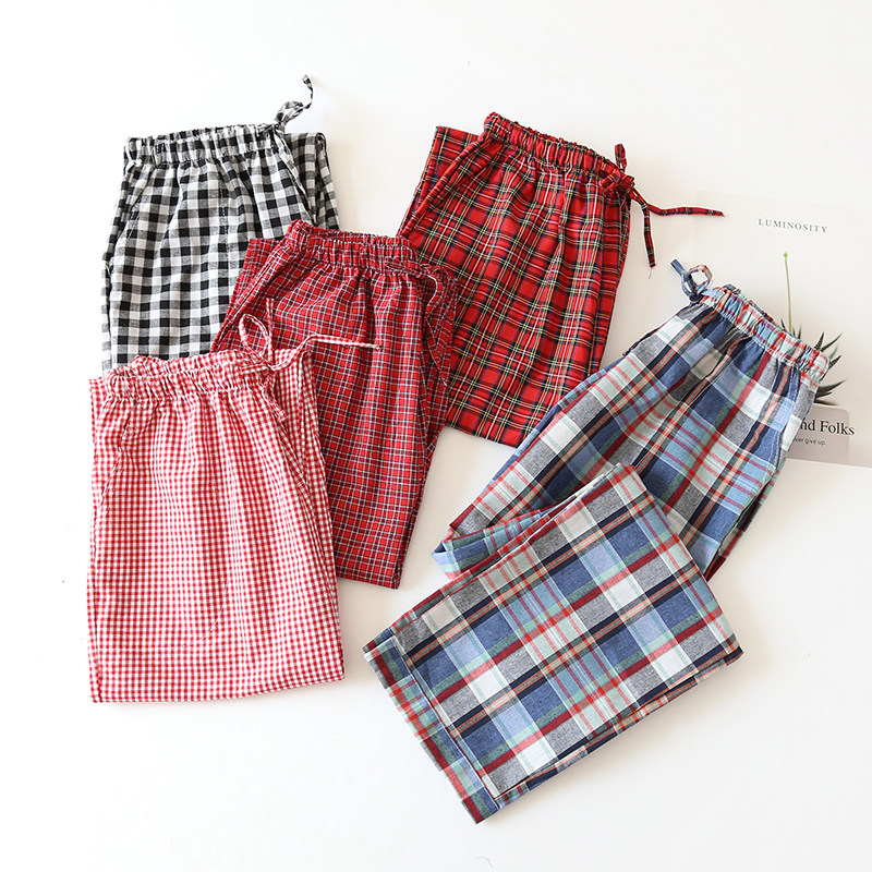 Spring New Lady's Pajamas Leisure and Relax Strong Trouser Trouser Cotton Simple Plastic Wear Home Pants