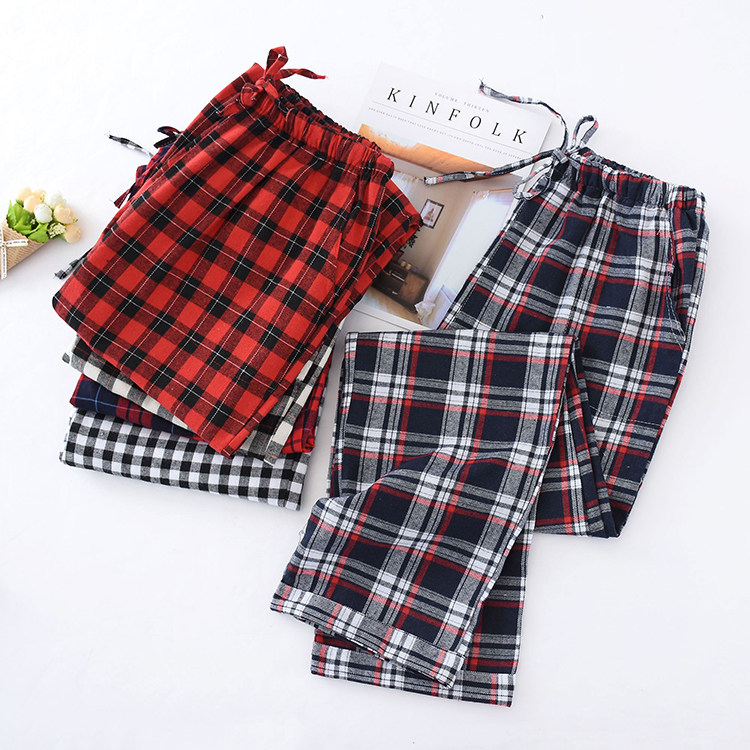 Autumn new women's pajama pants pure cotton plush cloth trousers loose straight casual pants can be worn as home pants