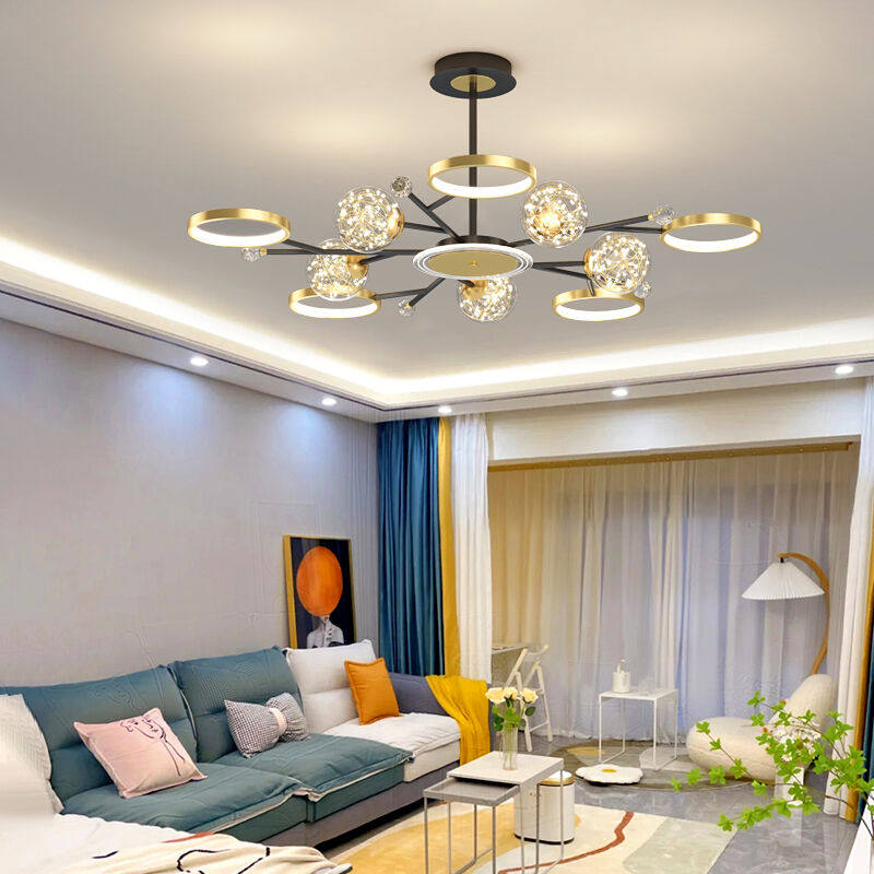 Min Extravagant Chandelier Living-room Light Crystal Lamp Light Lavish Nordic Luminaire Package Three Rooms Two Halls 2021 New Internet Red Creativity