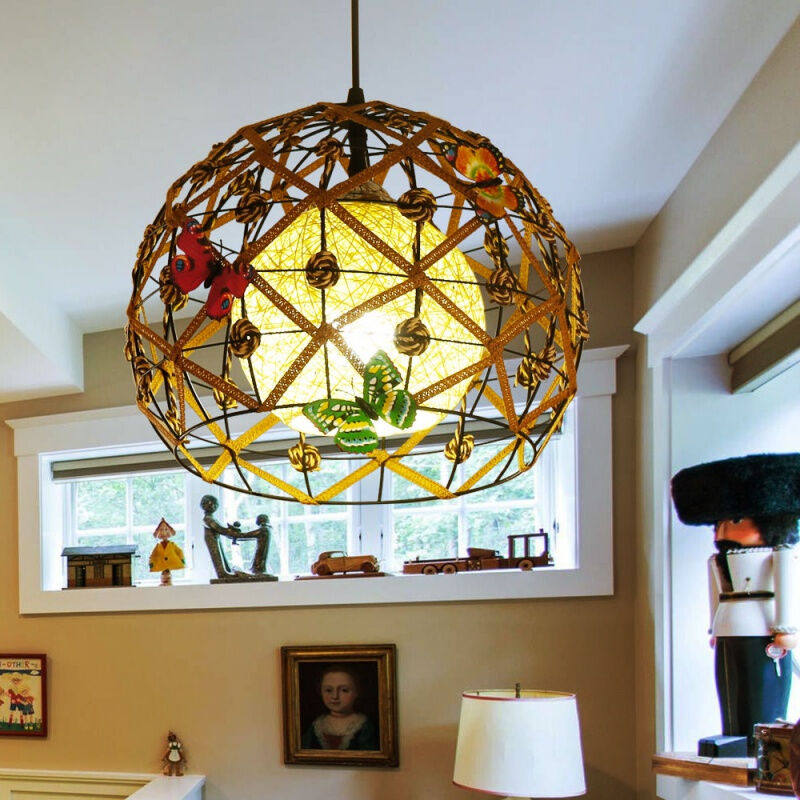 Brawl Quality Chandelier Craft Art Lamps Barbecue shop name Dormitory Fire Pot Shop Tea Restaurant Chinese Dining Chandelier Rattan