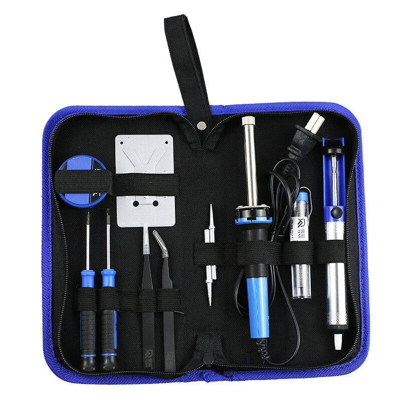 Elite RAYENR electric soldering iron tool set of 11 pieces electronic welding repair soldering tin wire Forceps Suction tinder rosin