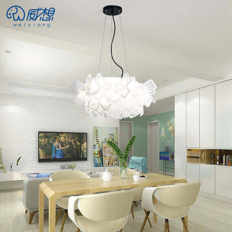 Weithinking Nordic dining room chandeliers main bedroom lamp minimalist Personality Creative Petal Minimalist Costume Shop Petal Room Light
