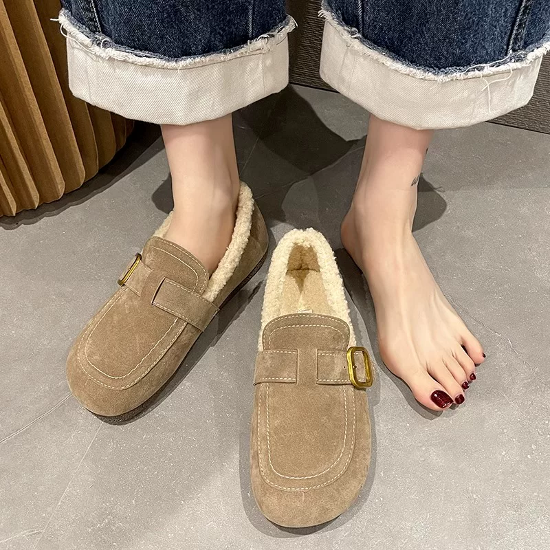 [Шерстяный бархат] Обувь Birkenstock женская осень-зима 2024 Новый верх плюс бархатные обувь Birkenstock хлопковая обувь Шапочка для головы Меховые ботинки