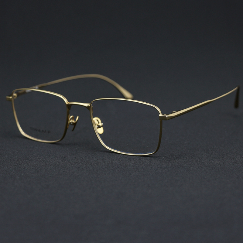 Pure titanium full frame ultra-light square glasses frame men's myopia glasses discoloration can be equipped with degree leisure business glasses frame