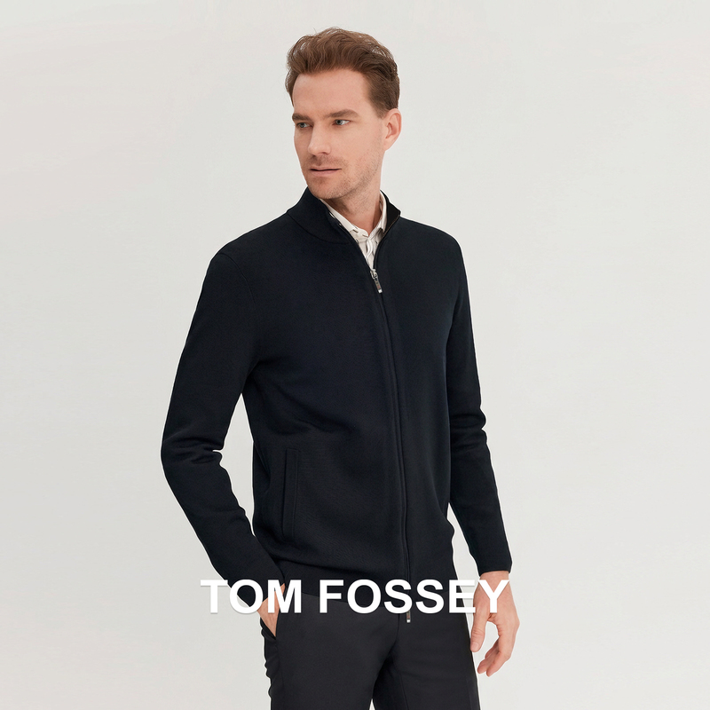 【100% Wool】Ultra-Fine Merino Wool 17.5 Micron Stand-Up Collar Side Pocket Washable Knit Cardigan