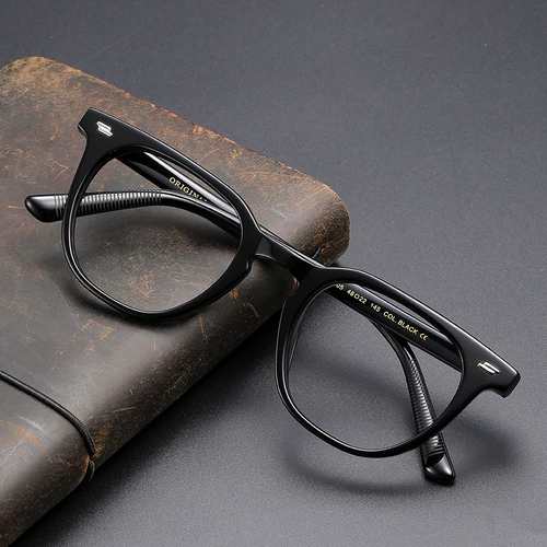 Дизайнерская ультралегкая пластинчатая оправа для очков для близорукости для мужчин, анти-синий свет, винтажная модная брендовая оправа со звездой для тех же глаз