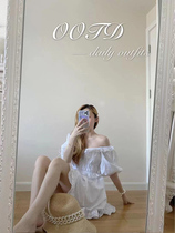 OLASTAGE Australian designer brand For Love and Lemons pure pleated cotton one-piece dress