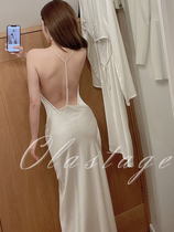 OLASTAGE Australian designer brand michael lo sordo full genuine silk back drill harness long dress