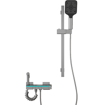 Constant temperature shower head set gun gray simple atmosphere light digital display home bathroom split flower shower head 3062