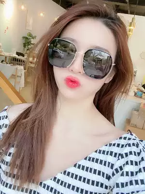 Sunglasses female 2020 new Korean version of tide Net red ins round face big face thin polarized sunglasses anti UV