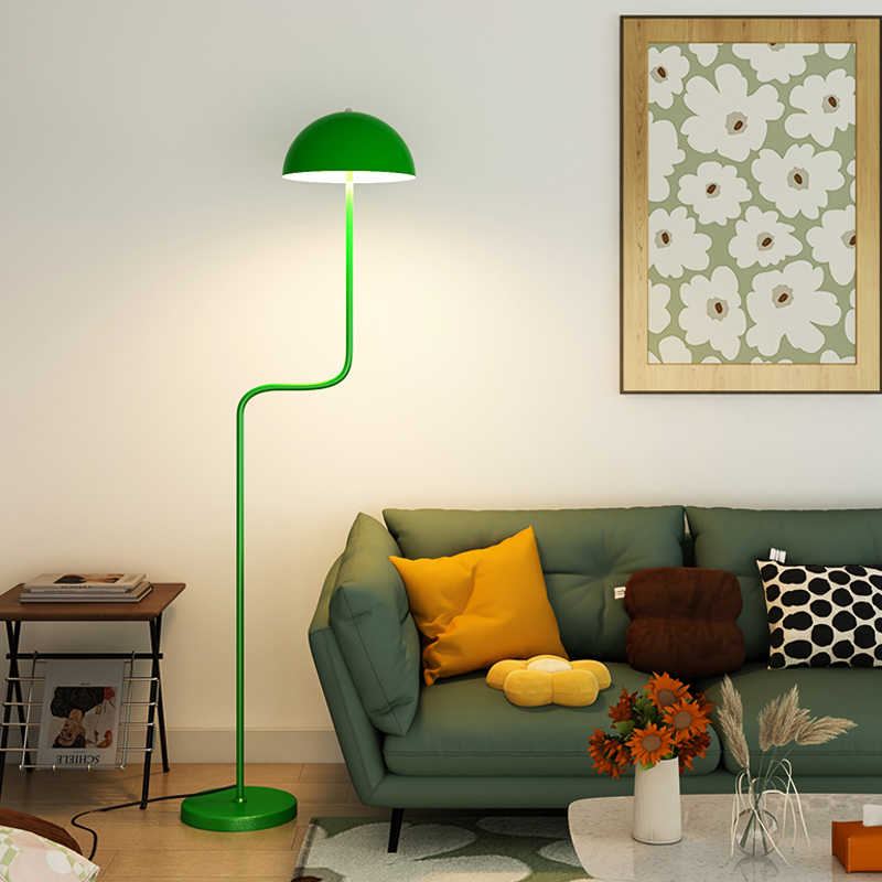 Emerald Green Bean Sprout Lamp Floor Lamp Trendy Living Room Bedroom Sofa Decoration Vintage Creative Atmosphere Standing Lamp