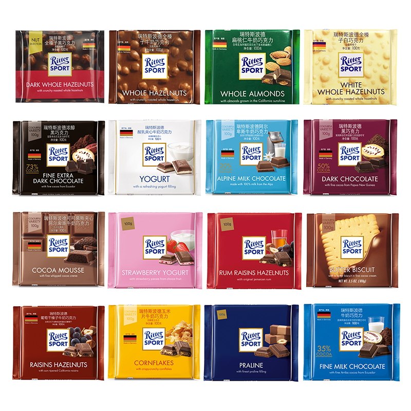 Риттер спорт все вкусы в картинках