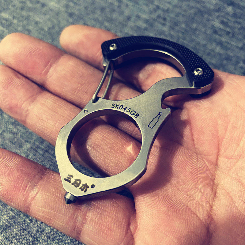 товар из китая 三刃木正品不锈钢多功能钥匙扣防身工具指虎户外挂扣车钥匙sk045e Yyedc