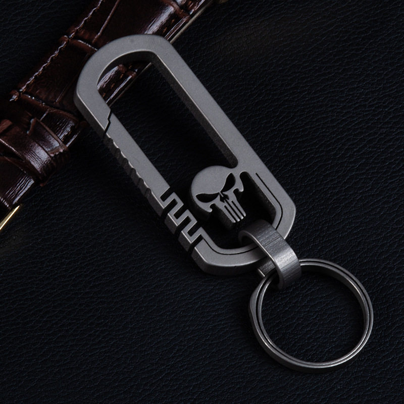 Брелок 惩罚者tc4钛合金挂扣个性纯钛钥匙扣男裤腰快挂便携一体式高弹性 EDC