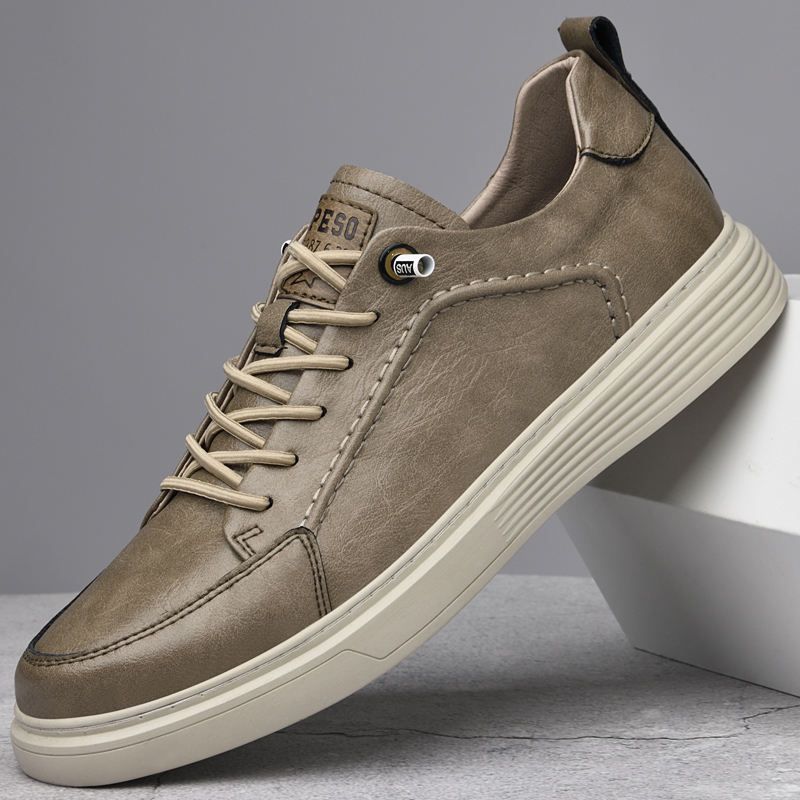 2026 Spring/Summer New Business Casual Sneakers Genuine Leather Mesh Perforated Vintage Style Simple Breathable British Men's Shoes