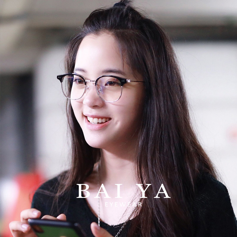 Gm glasses frame female retro fashion round eyebrow line half frame can be equipped with lens myopia optical glasses frame male frame female