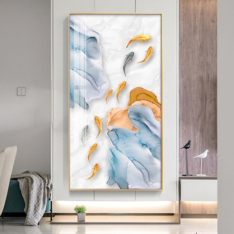 Modern brief Xuan Xuan Guan Guan Decoration Painting into the door painting Xuan Magic Stairway Corridor End Hung Painting New Chinese Aisle Mural Upright