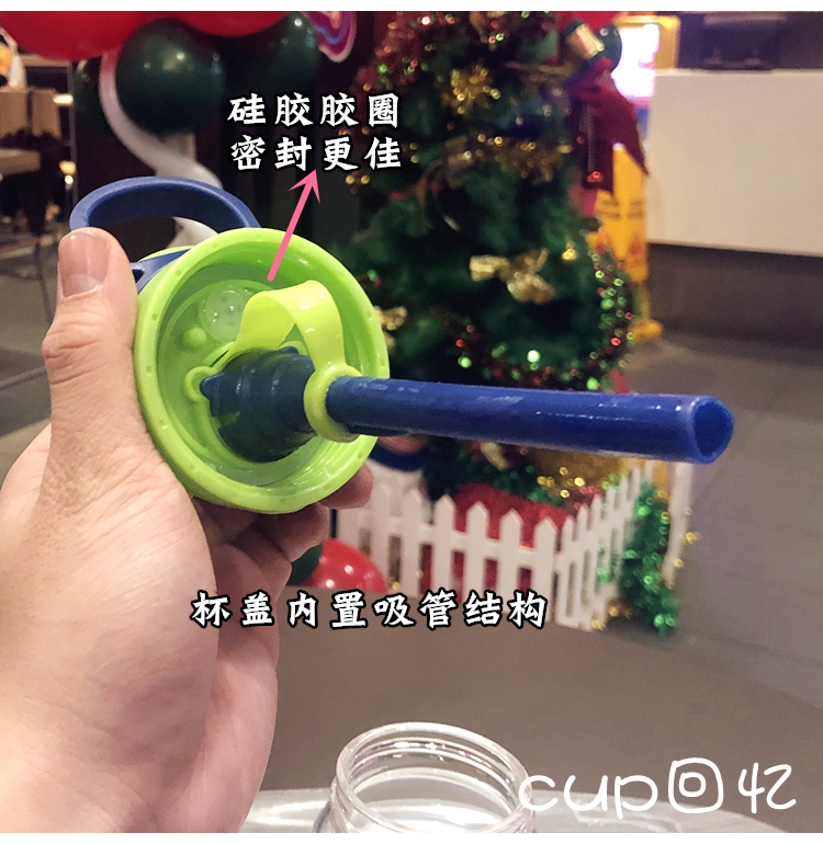 Với kính rơm nam nữ trẻ em cốc di động dễ thương phim hoạt hình cốc học sinh mẫu giáo cốc - Tách bình giữ nhiệt lock and lock