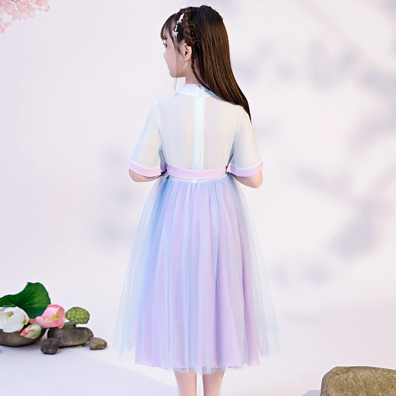 Đầm voan 2020 Summer cô gái mới váy cô gái ngắn tay áo trẻ em váy siêu fairy dress trẻ em