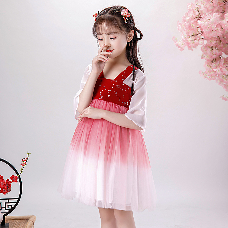 Girls Han chiếc váy mùa hè 2020 trẻ em mới của chiếc váy phong cách cổ của trẻ em công chúa váy siêu cổ tích váy Han váy