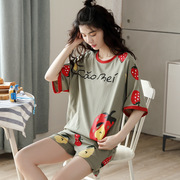 Pajama sinh viên bông nữ mùa hè 2020 xu hướng thời trang mới ins mỏng dễ thương Hàn Quốc phiên bản của quần áo nhà hai mảnh bộ