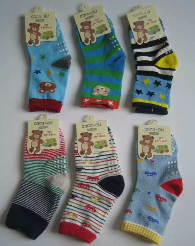 COCO*BU Cocoa/baby anti-slip socks 6-36 months cotton silicone floor socks toddler socks 6 pairs (2)