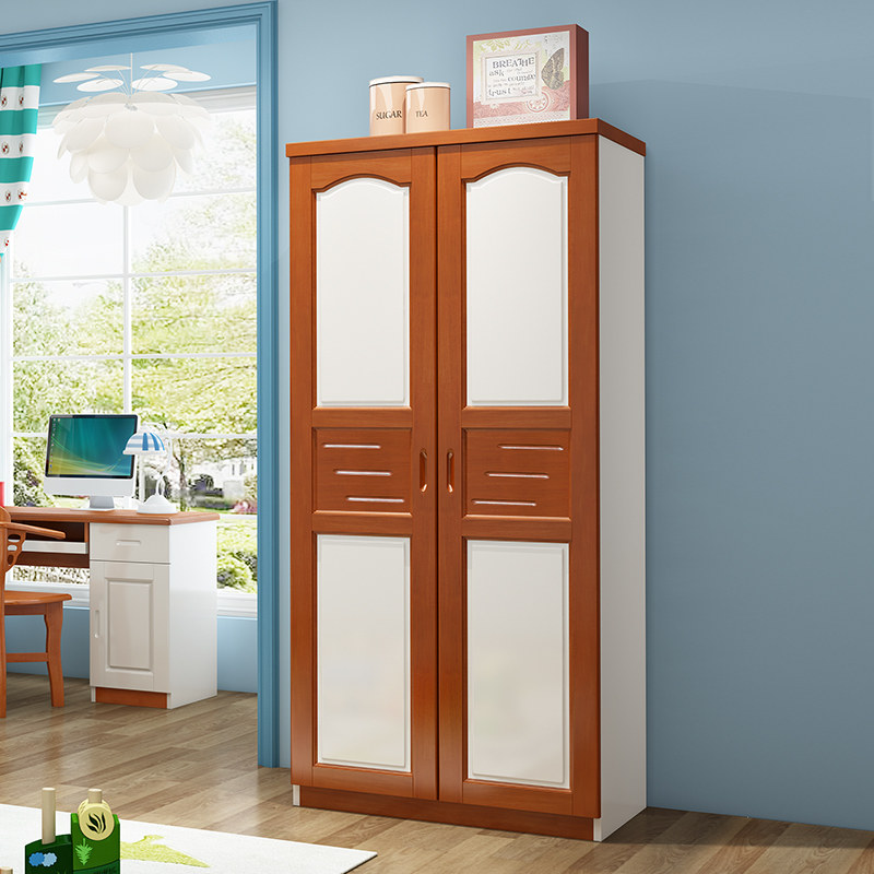 All solid wood children's wardrobe wooden Mediterranean boy and girl modern minimalist imported log 23 door wardrobe combination