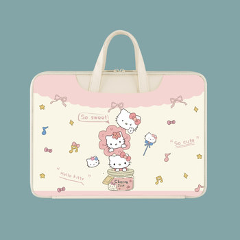 Cute cat digital computer bag waterproof portable 15.6-inch suitable for college students lenovo xiaoxin air 14-inch asus dell game notebook apple huawei honor 16.1-inch multi-function storage