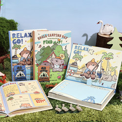 Zoo Notebook Cute Cartoon Diary Primary School Birthday Gift High-Looking New Book Stationery Handbook Set Gift Box Handbook Girls Children's Back-To-School Gifts Girls
