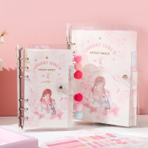 Core Mo simple ins Wind loose leaf book set cute girl heart hand book gift box little fairy notebook student with thickened checkered diary exquisite literary hand book material tool