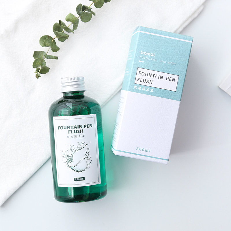 [Tramol Fountain Pen Cleaning Solution] Special Cleaning Solution for Fountain Pen Ink Stains and Dirt, Pen Cleaning Solution 200ml, Comes with a Pen Cleaning Tool Kit