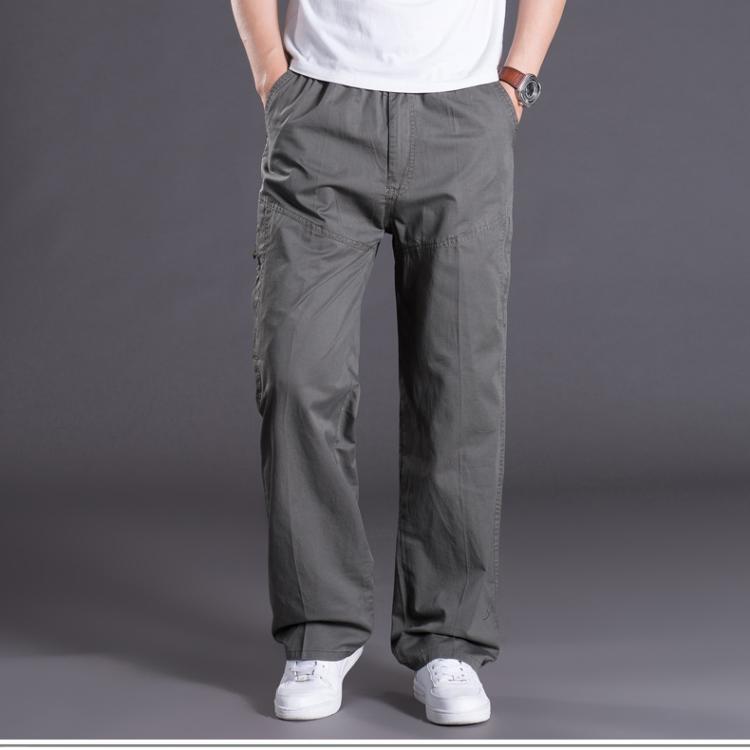 Mùa hè quần mỏng nam giản dị Plus béo XL quần dài rộng Chất liệu cotton nhiều túi shop đồ nam