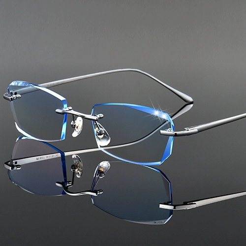 Пять -летняя магазин восемь цветных очков Rack Pure Titanium Ultra -Slight Blobl Lless Myopia Glasses Мужское готовое продукт со степенью изменения цвета