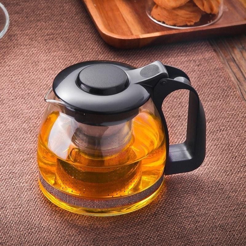 Thermal insulation glass small teapot with filter small single commercial capacity tea making teapot black tea tea set