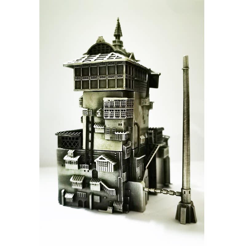 Spirited Away oil house model soup house assembled metal ornaments around Hayao Miyazaki's works exquisite and cool